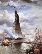 Moran, Edward Statue of liberty in United States oil painting artist